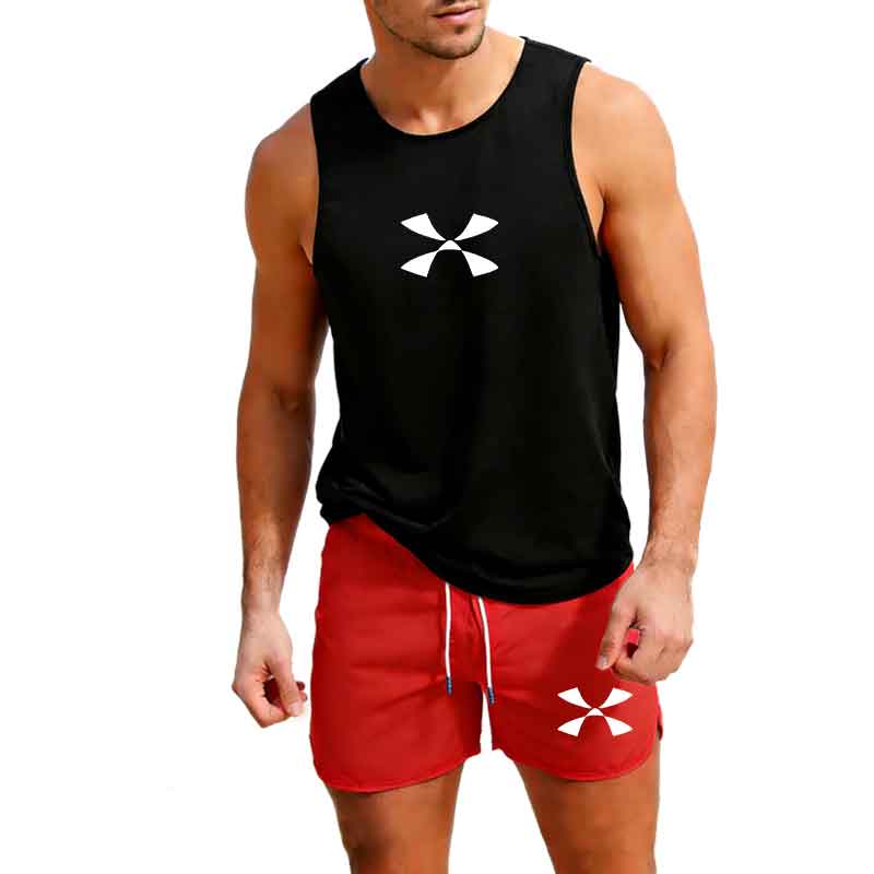 Mens Fashion Casual - Outdoor Jogging Sportswear Men's Vest+Shorts 2-Piece