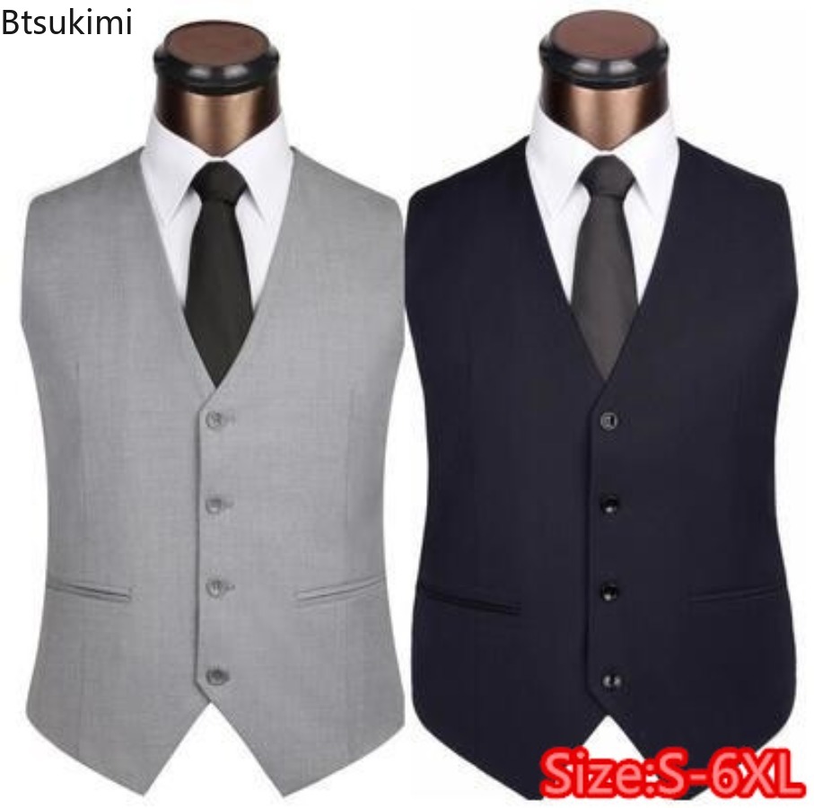 Formal Waistcoat Vest - S-6XL Plus Size Men's Korean Slim