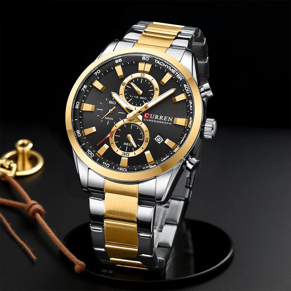 Mens Fashion Bracelet - CURREN Casual Quartz Chrono Sport Watches