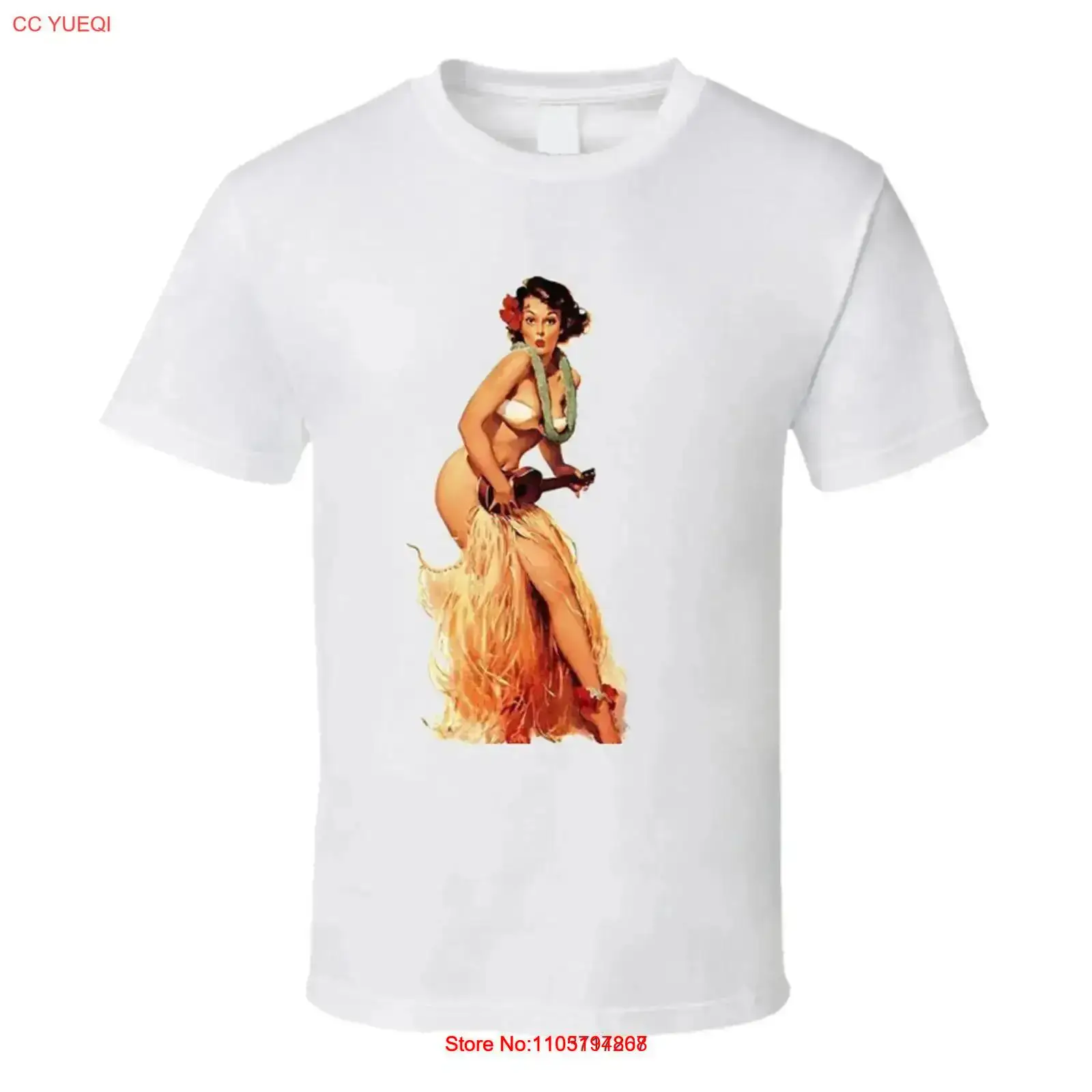 Mens Fashion In The 50S - Retro T shirt Tiki Hula Girl