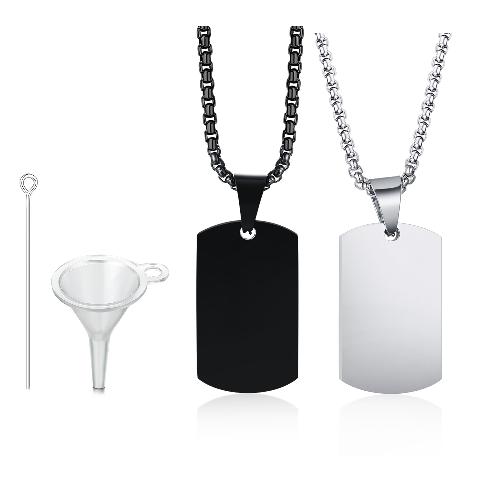 Mens Fashion In The 50S - Men Dog Tag Urn Necklace,Stainless Steel