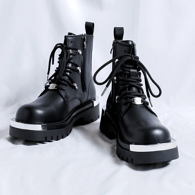 Mens Fashion Combat Boots - Men Motorcycle Combat Boots Fashion Black