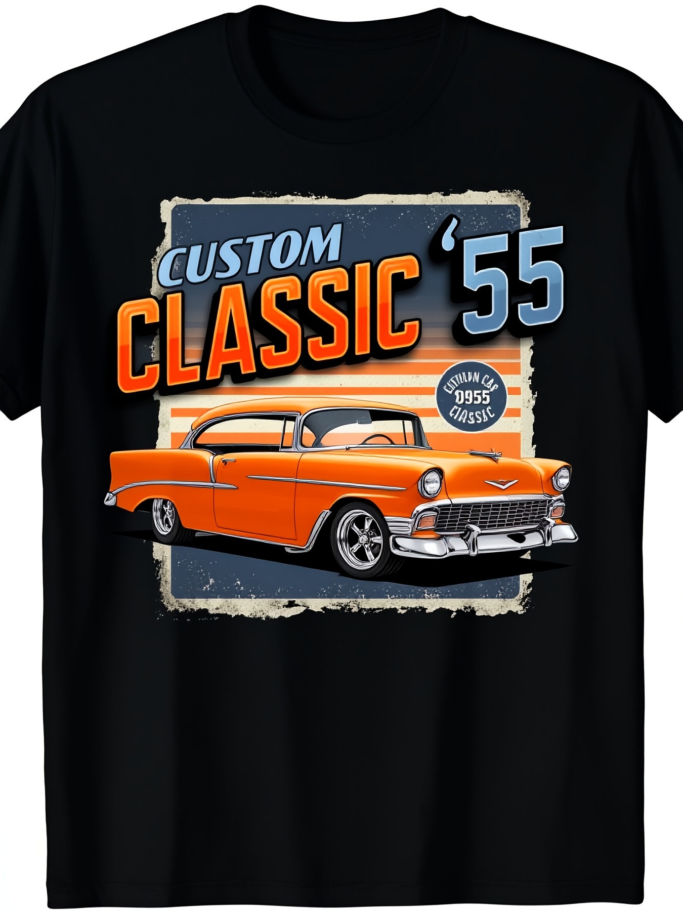 Mens Fashion In The 50S - 1pc Vintage 1955 Classic Car Graphic