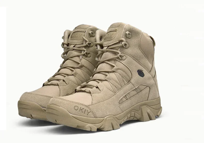 Outdoor Leather Hiking Shoes M - Mens Fashion Combat Boots ulasan dan harga