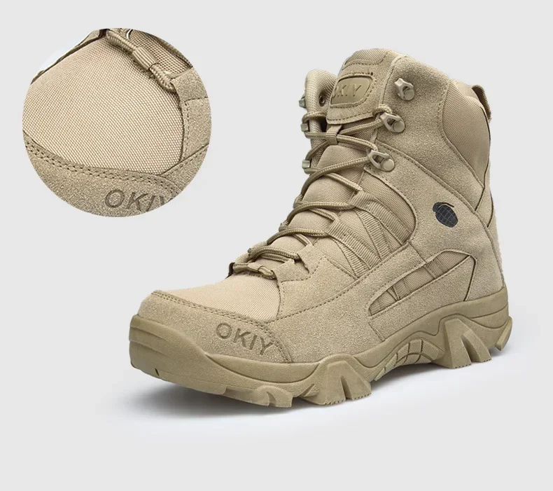 Outdoor Leather Hiking Shoes M - Mens Fashion Combat Boots ulasan dan harga