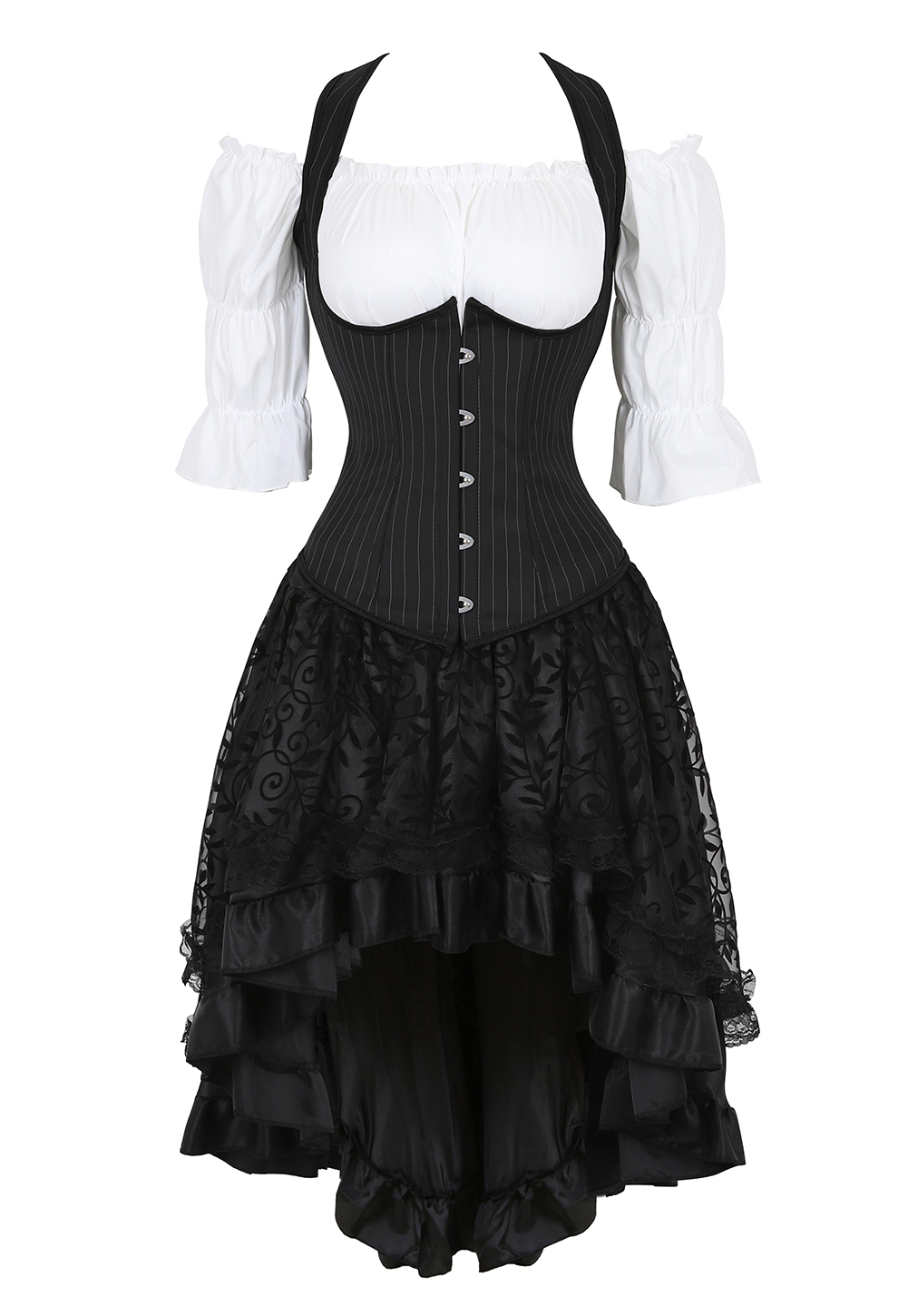Steampunk Corset Dress Black G - Formal Waistcoat Vest ulasan dan harga