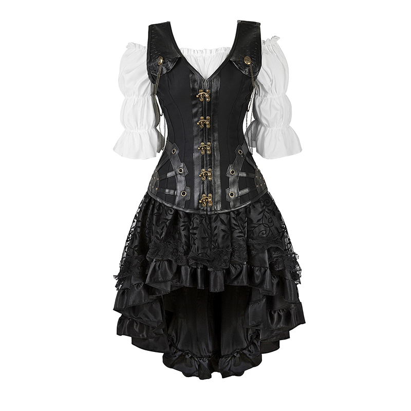 Steampunk Corset Dress Black G - Formal Waistcoat Vest ulasan dan harga