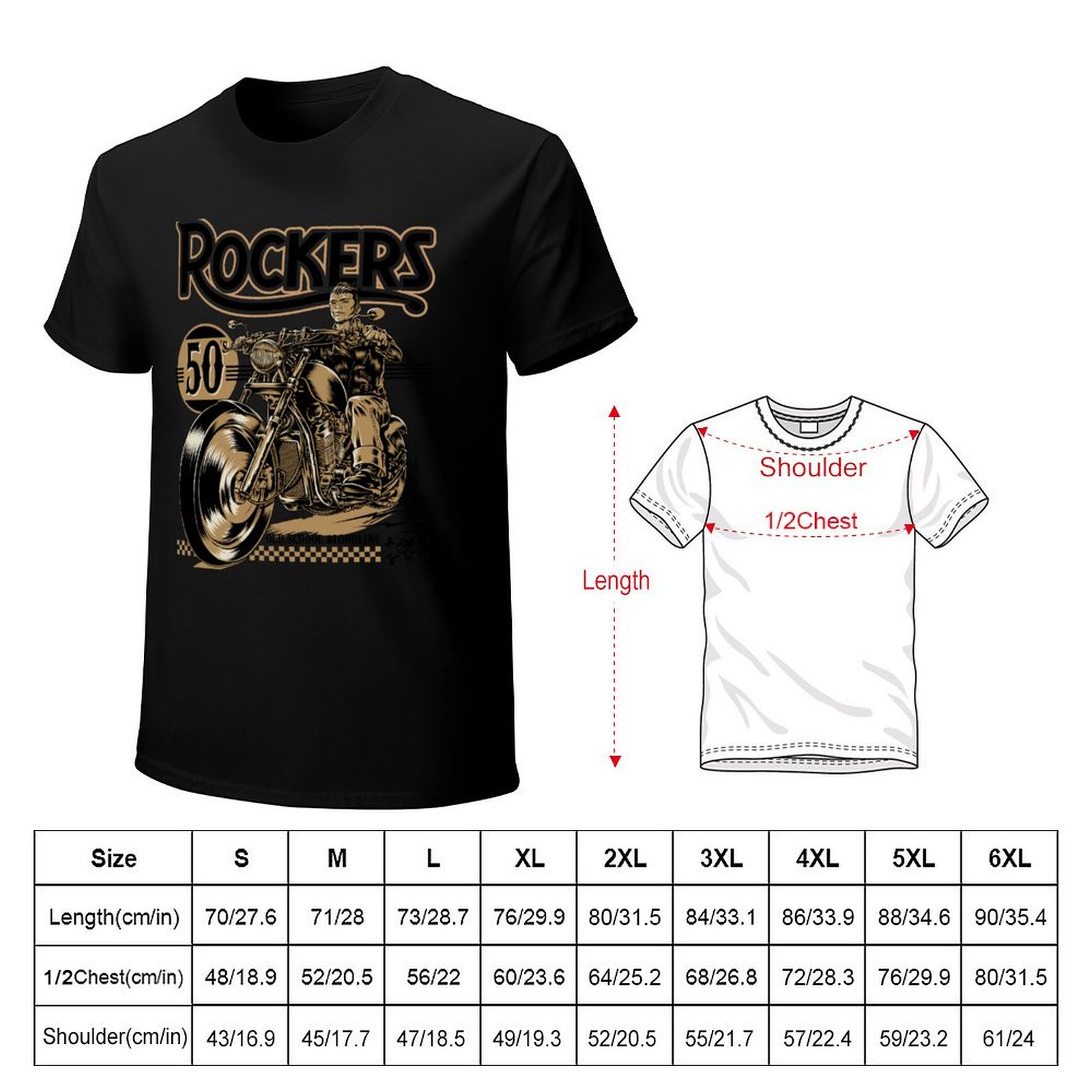 Rockers 50s T-Shirt Summer Fas - Mens Fashion In The 50S ulasan dan harga