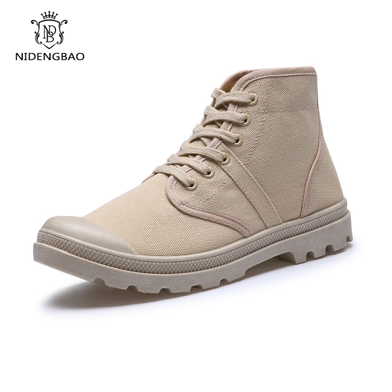 Men Boots New Casual Canvas Sh - Mens Fashion Combat Boots ulasan dan harga