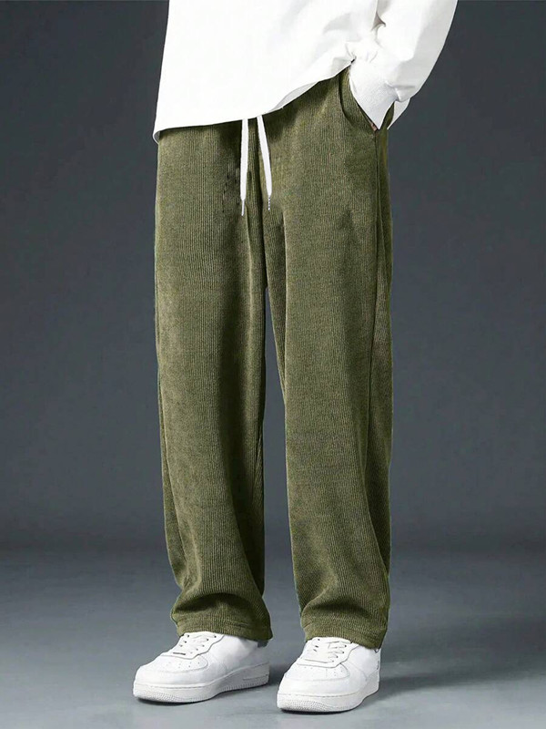 Straight Corduroy Classic Male - Men'S Fashion Khaki Pants ulasan dan harga
