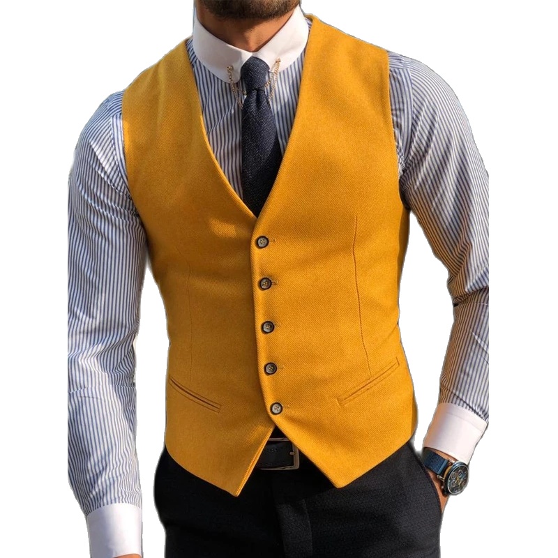 Men's Suit Formal V Neck Wool  - Formal Waistcoat Vest ulasan dan harga