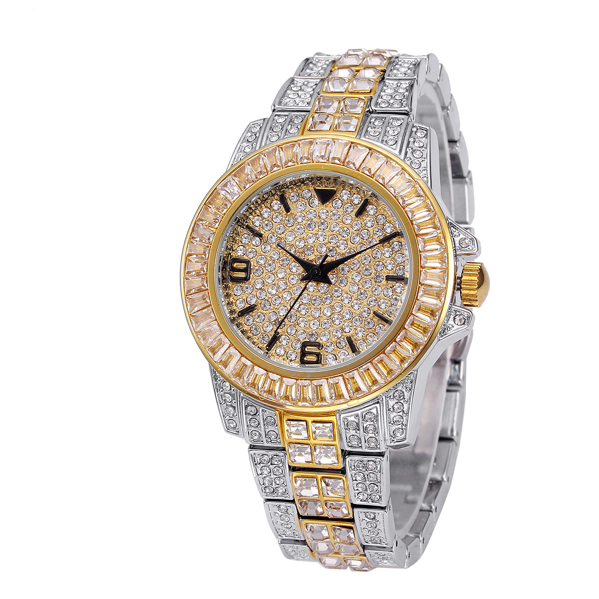 Luxury Full Stone Quartz Watch - Mens Fashion Bracelet ulasan dan harga