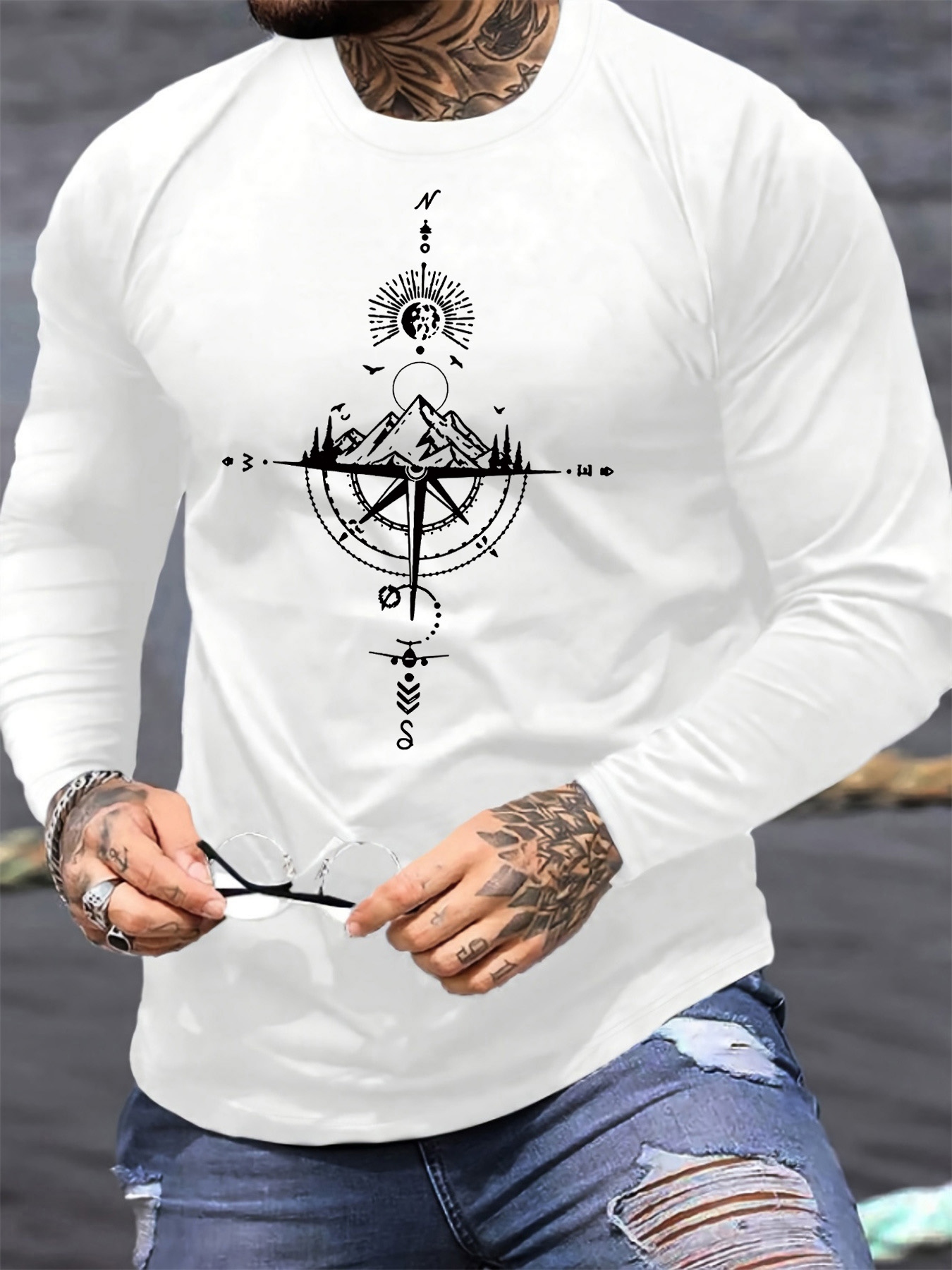 100% pure cotton men's long sl - Mens Fashion Casual ulasan dan harga