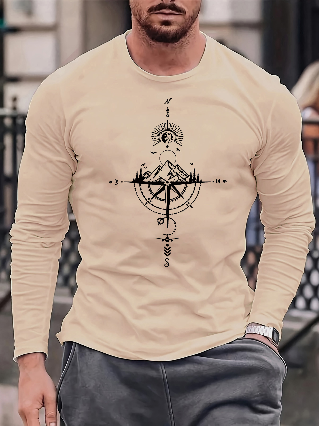 100% pure cotton men's long sl - Mens Fashion Casual ulasan dan harga
