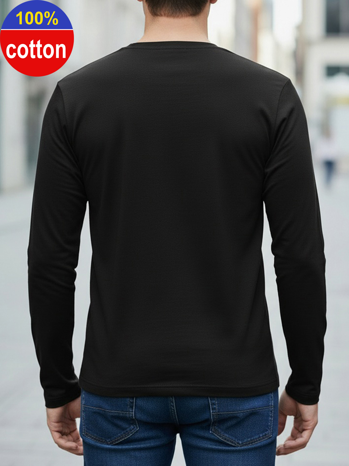 100% Pure Cotton Men's Long Sl - Mens Fashion Casual ulasan dan harga