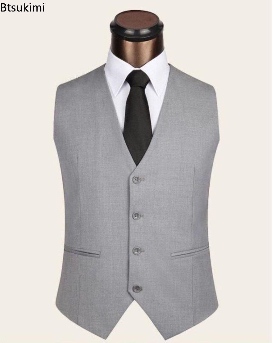 S-6XL Plus Size Men's Korean S - Formal Waistcoat Vest ulasan dan harga