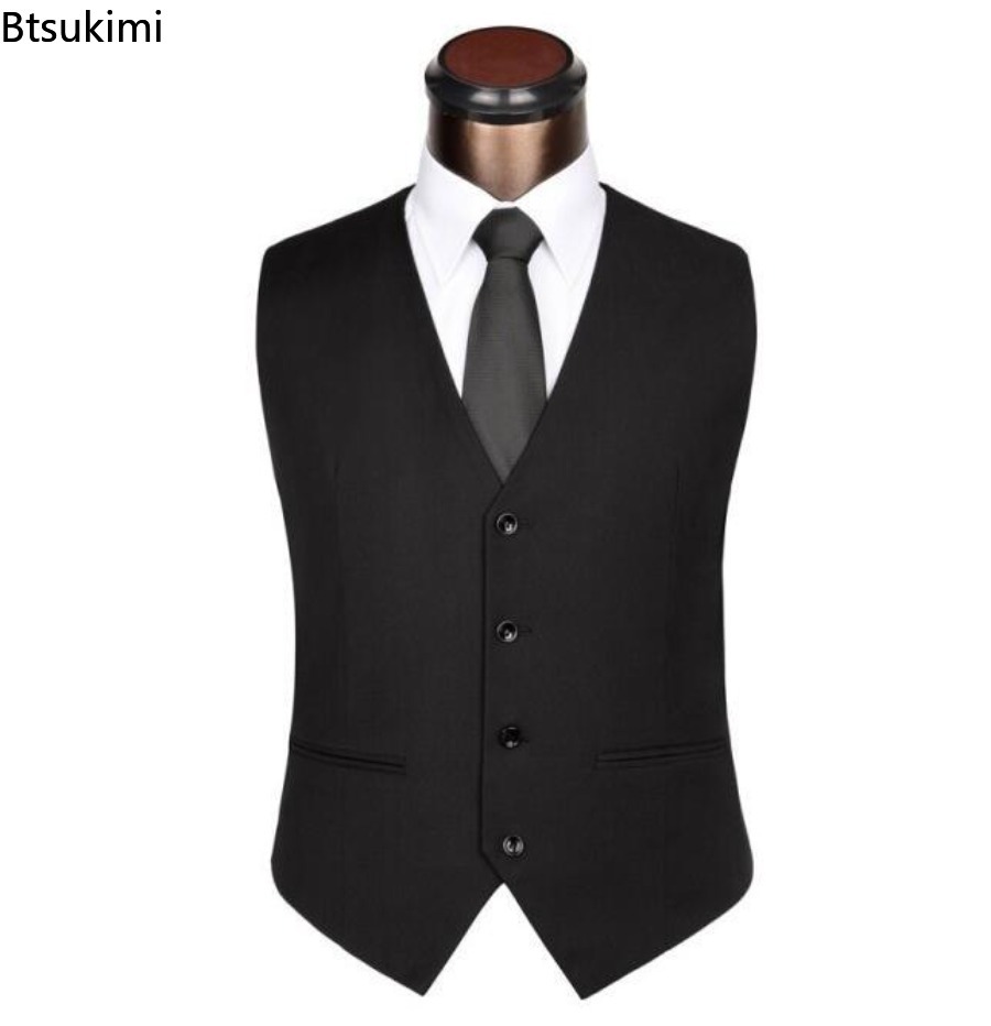 S-6XL Plus Size Men's Korean S - Formal Waistcoat Vest ulasan dan harga