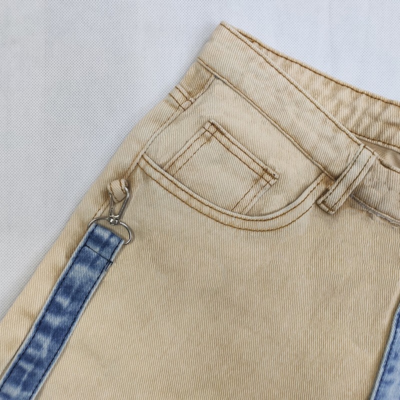 Men's Khaki Spliced Blue Jeans - Men'S Fashion Khaki Pants ulasan dan harga