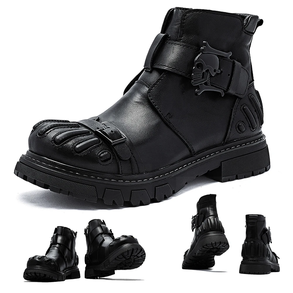 New Fashion Men's Genuine Leat - Mens Fashion Combat Boots ulasan dan harga