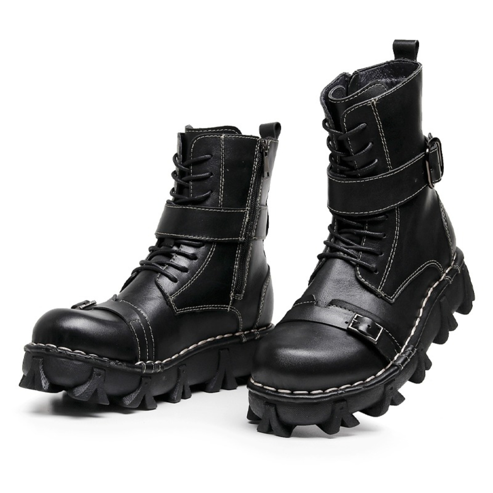 Fashion Men's Genuine Leather  - Mens Fashion Combat Boots ulasan dan harga