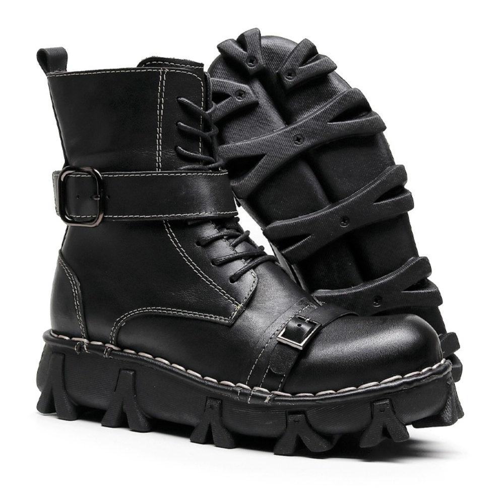 Fashion Men's Genuine Leather  - Mens Fashion Combat Boots ulasan dan harga