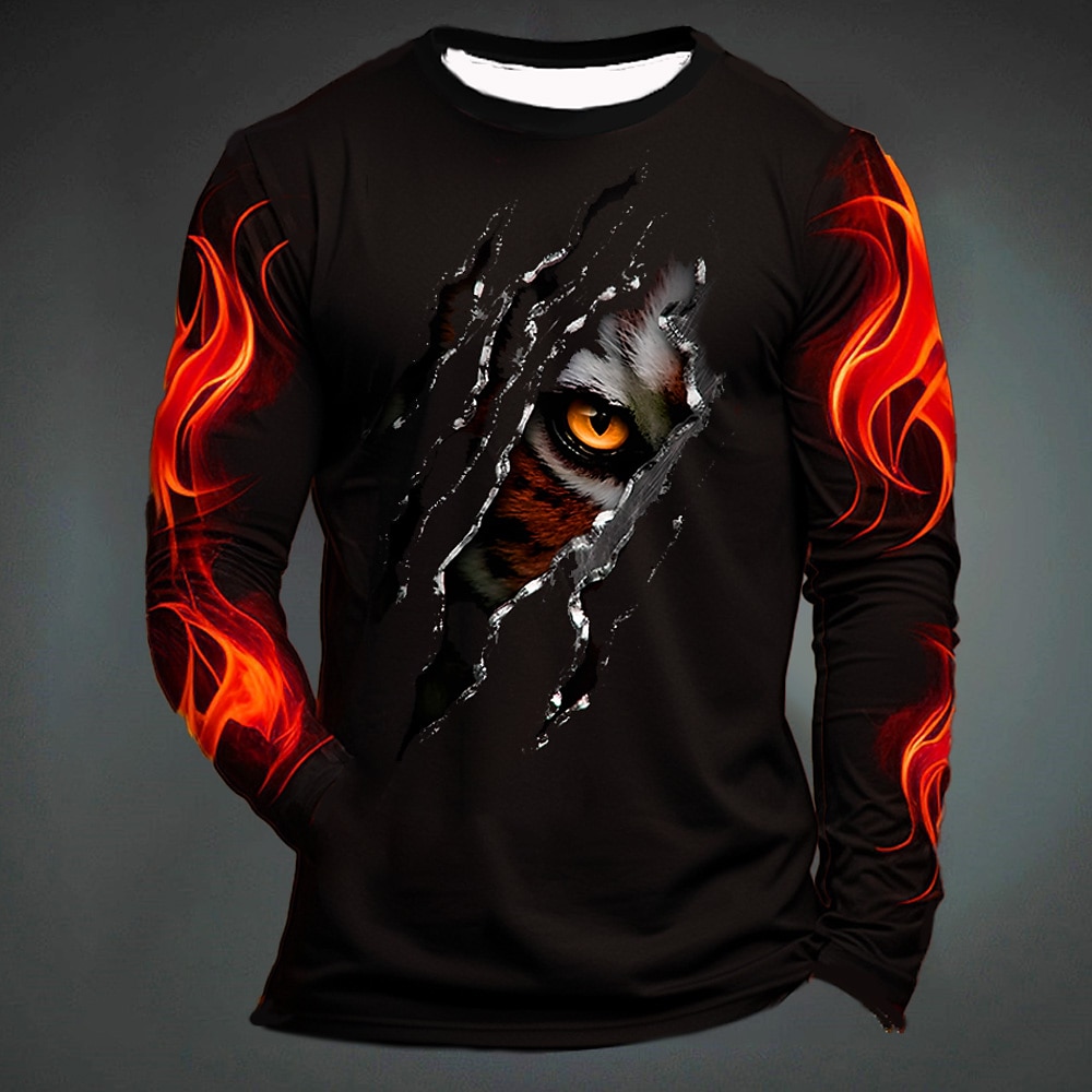 Funny Tiger Print T Shirt For  - Men'S Fashion Y2K ulasan dan harga