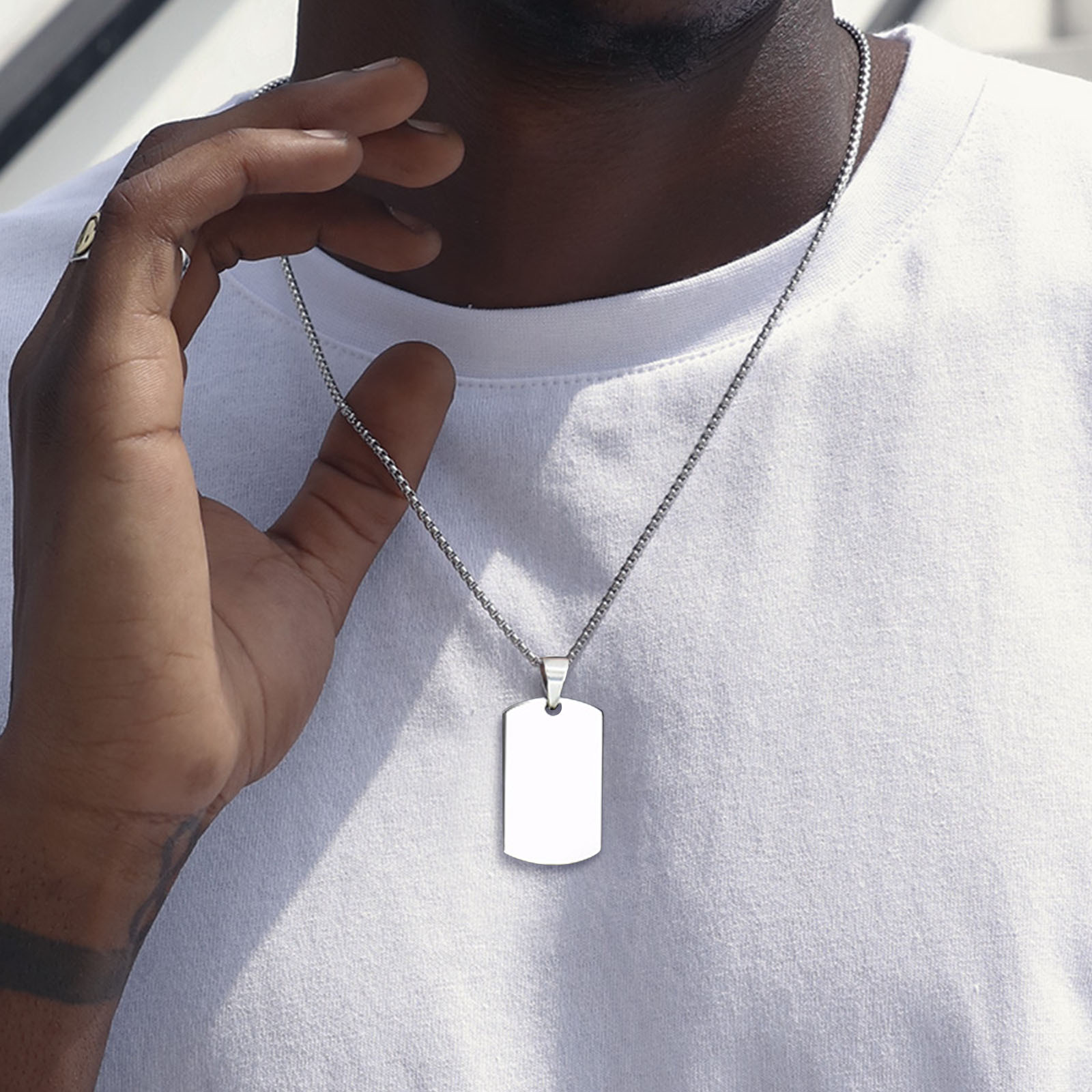 Men Dog Tag Urn Necklace,Stain - Mens Fashion In The 50S ulasan dan harga