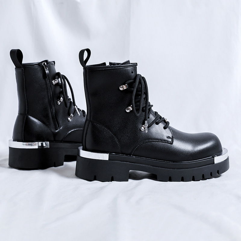 Men Motorcycle Combat Boots Fa - Mens Fashion Combat Boots ulasan dan harga