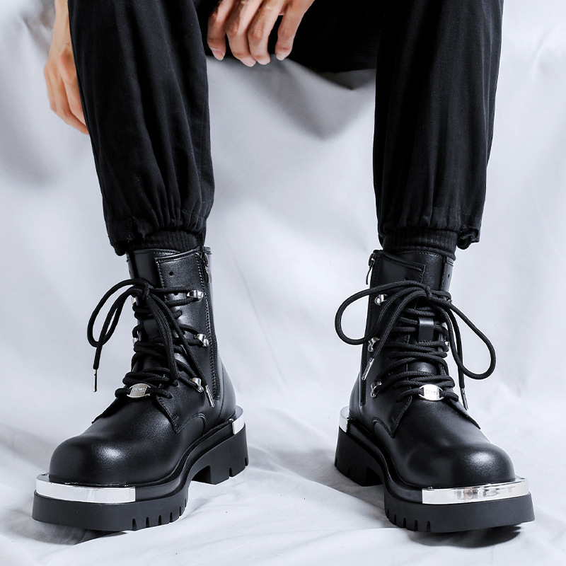Men Motorcycle Combat Boots Fa - Mens Fashion Combat Boots ulasan dan harga