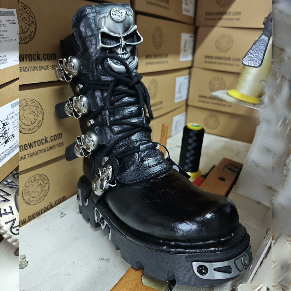Fashion Genuine Leather Men's  - Mens Fashion Combat Boots ulasan dan harga