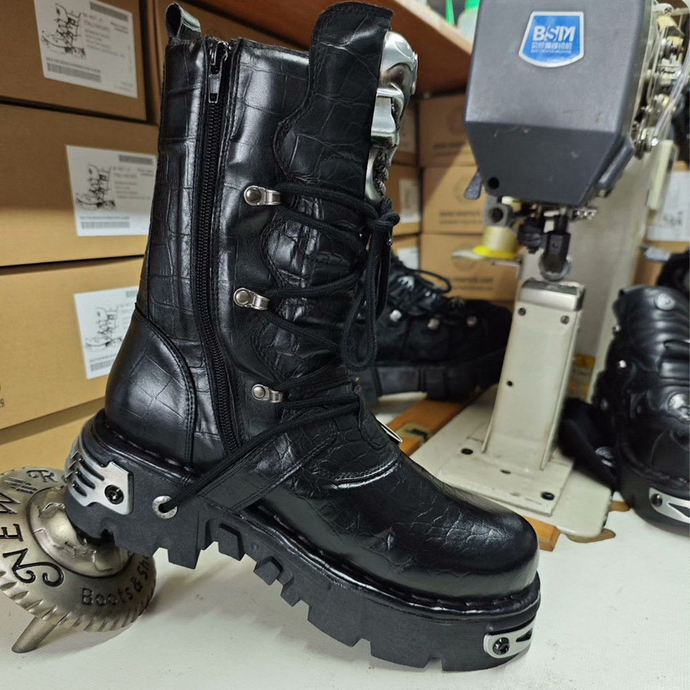 Fashion Genuine Leather Men's  - Mens Fashion Combat Boots ulasan dan harga