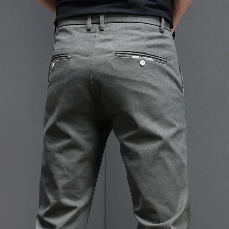 97.8% Cotton 2025 Spring Autum - Men'S Fashion Khaki Pants ulasan dan harga