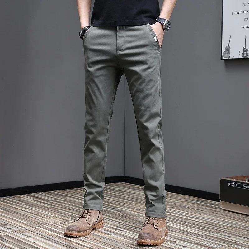 97.8% Cotton 2025 Spring Autum - Men'S Fashion Khaki Pants ulasan dan harga