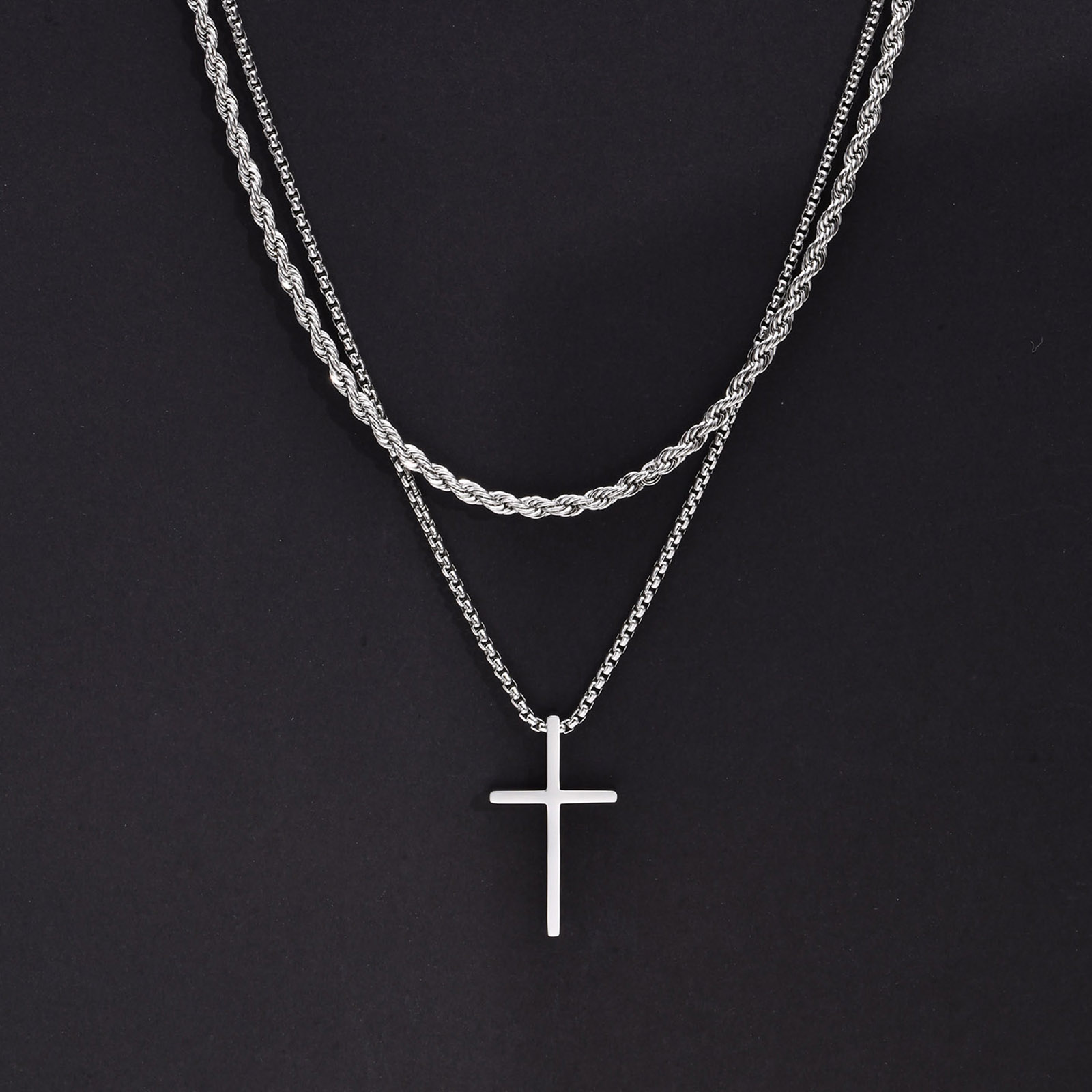 Trendy Cross Necklace for Men  - Mens Fashion In The 50S ulasan dan harga