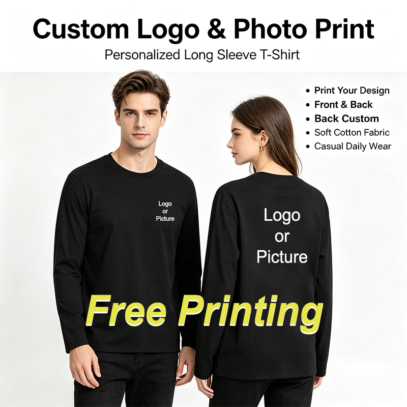 Customized Cotton Long Sleeve  - Mens Fashion Casual ulasan dan harga