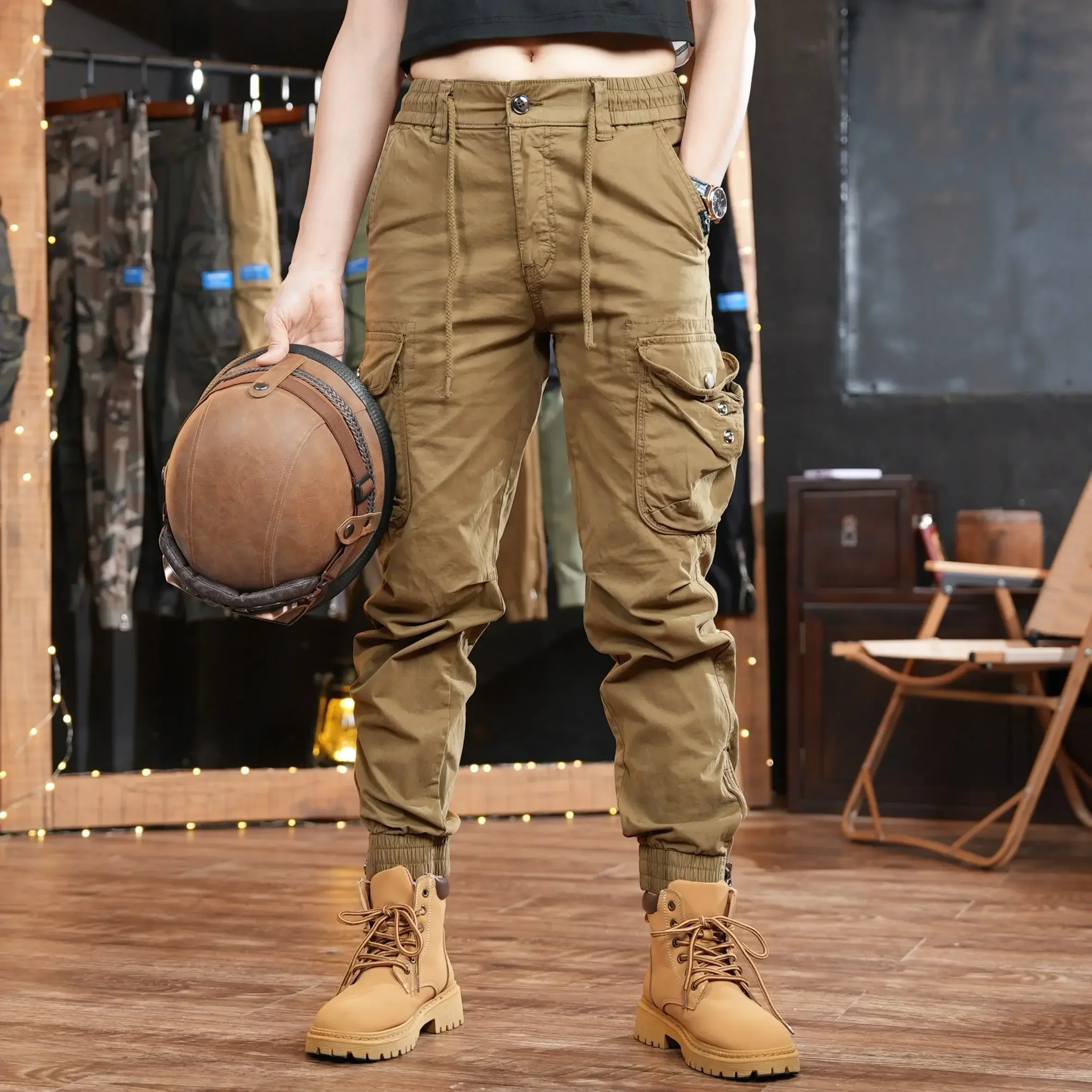 Multi Pocket Outdoor Trousers  - Men'S Fashion Khaki Pants ulasan dan harga