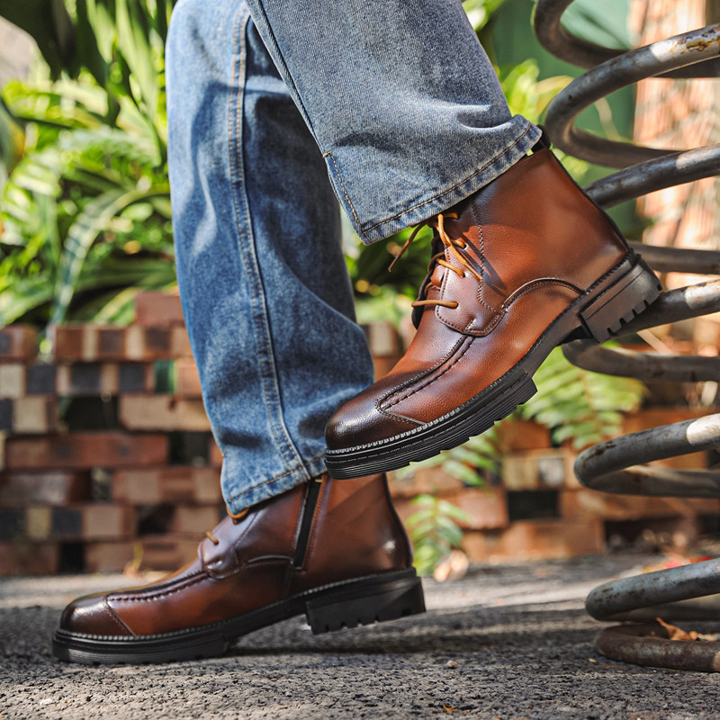 Luxury Designer Men Shoes Retr - Mens Fashion Combat Boots ulasan dan harga